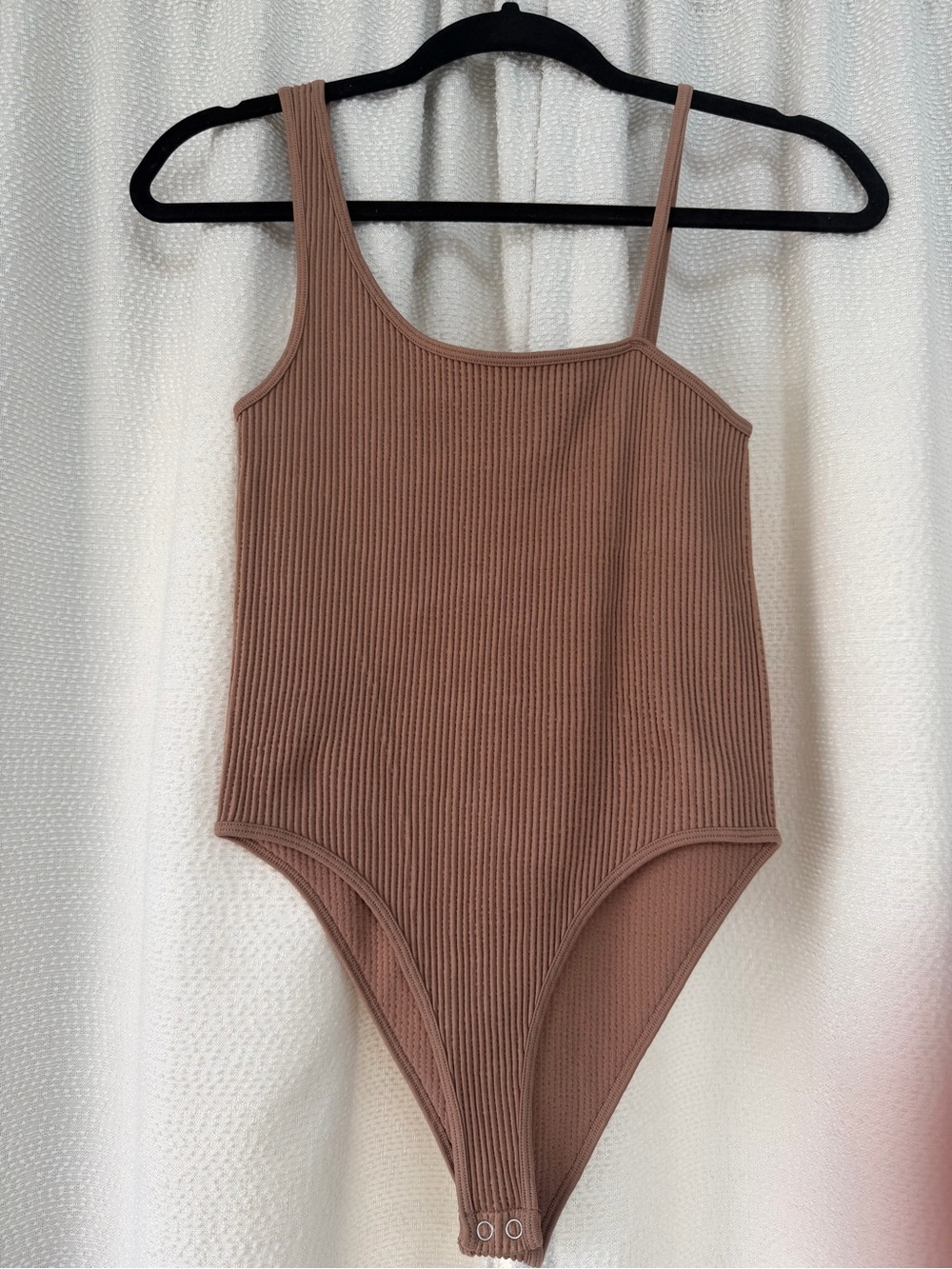 Forever21 S Ribbed Bodysuit in Taupe